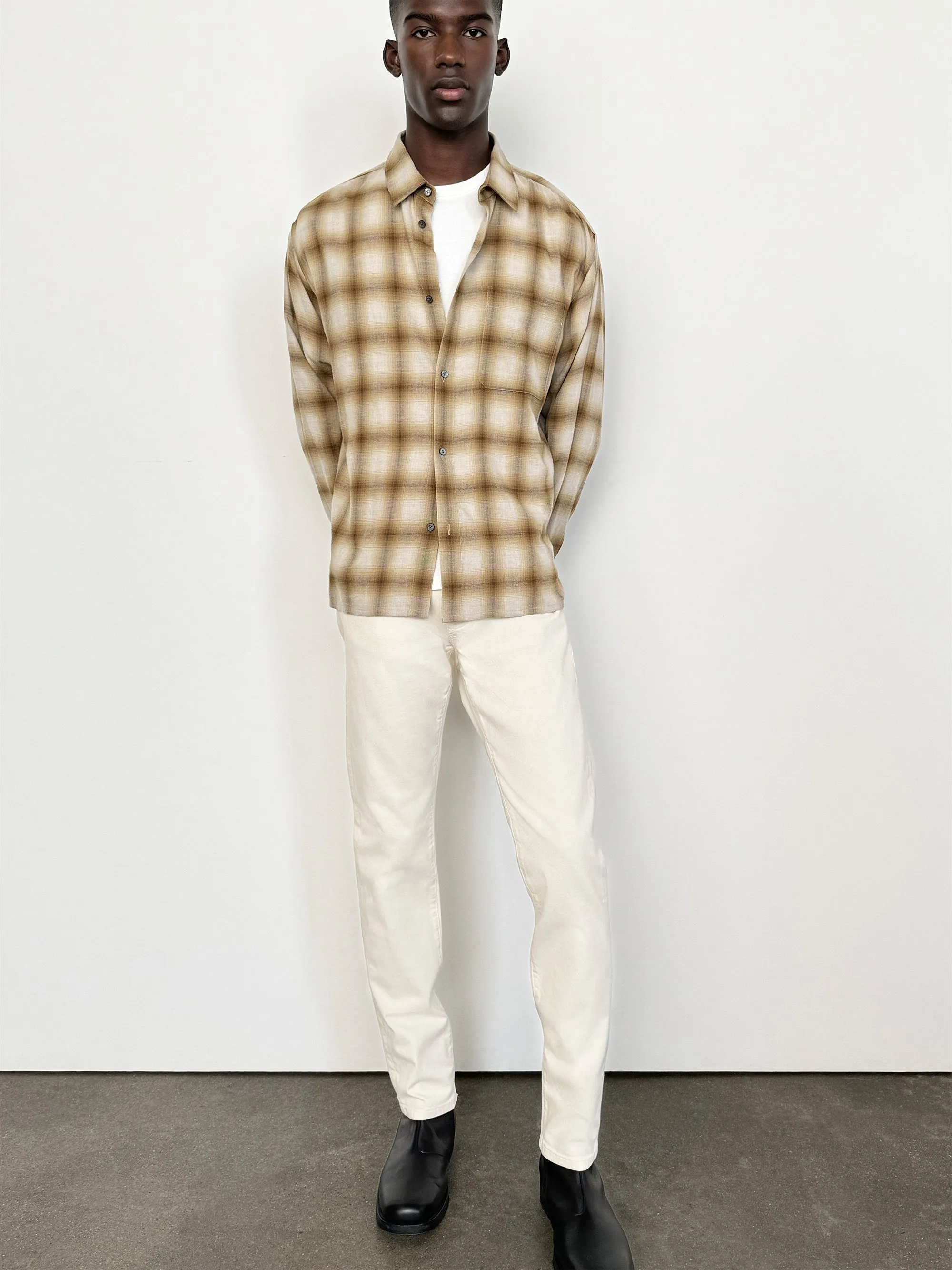 Light Weight Plaid Shirt -- Tan Plaid