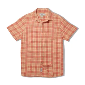 Light Weight Power Loom Short Sleeve Shirt - Auburn Cream Plaid