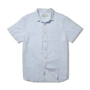 Light Weight Power Loom Short Sleeve Shirt - Blue Stripe