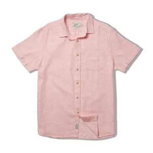 Light Weight Power Loom Short Sleeve Shirt - Red Stripe