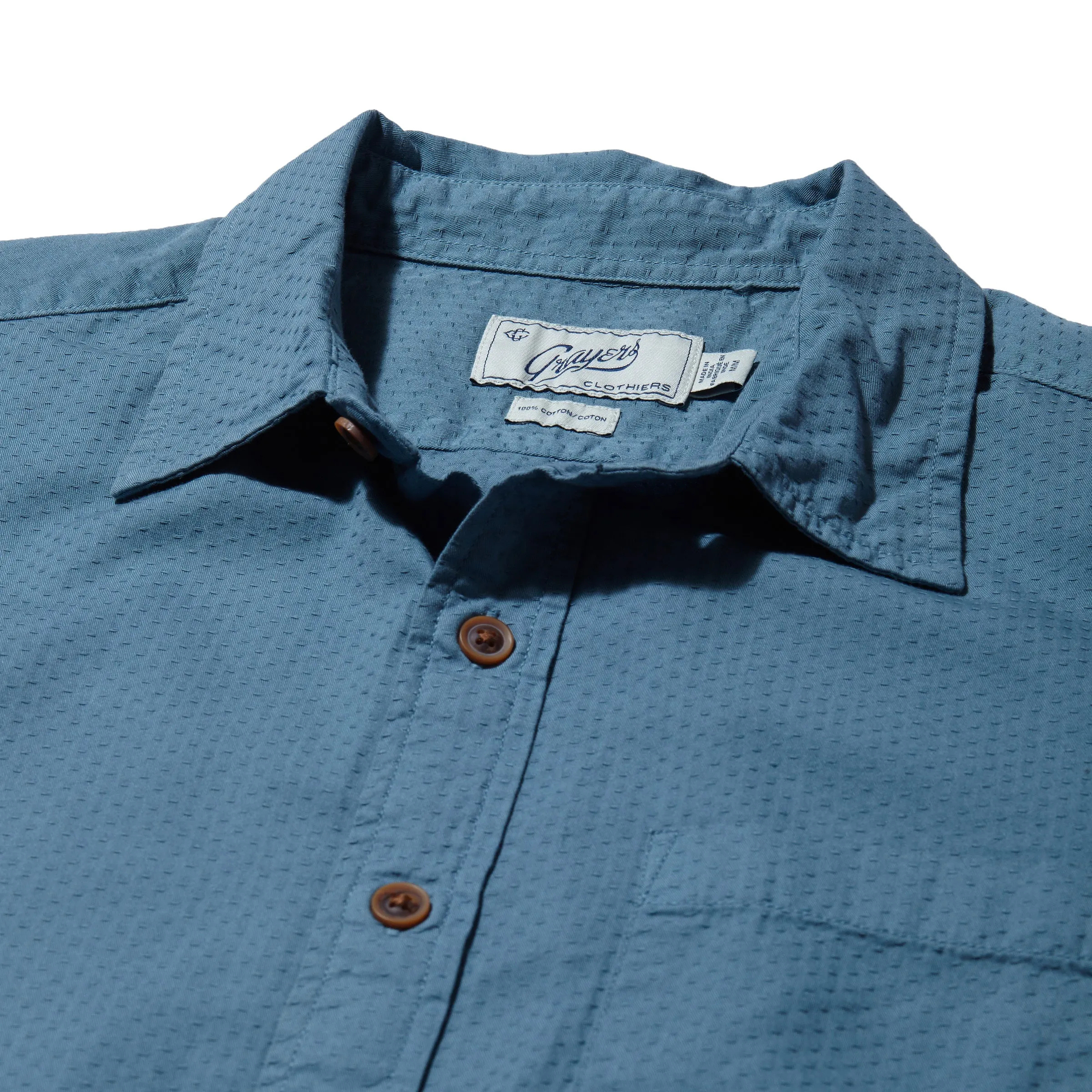 Lorenzo Dobby Short Sleeve Shirt - Blue Stone (Final Sale)*