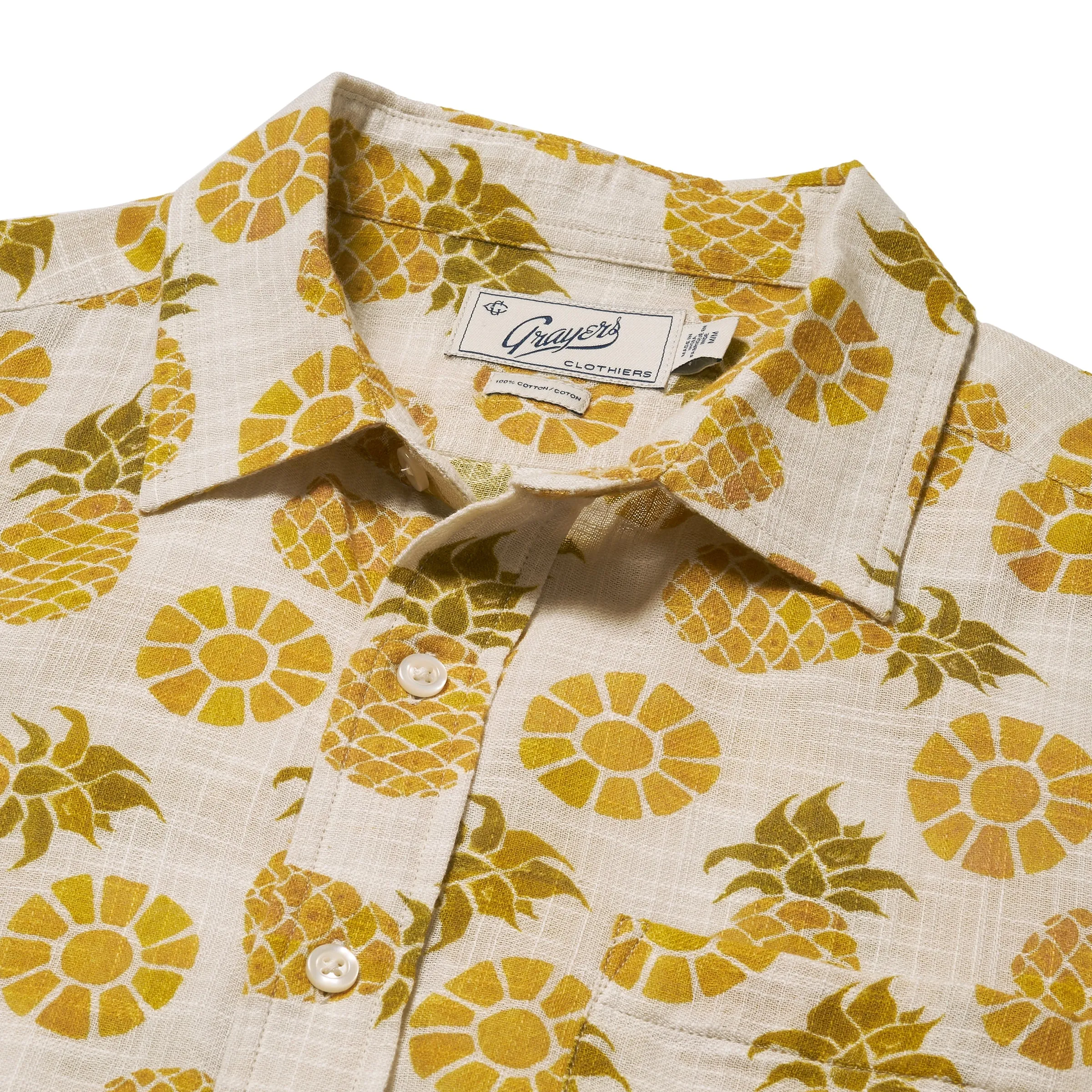 Madras Cottage Loom Printed Shirt - Pineapple Slice