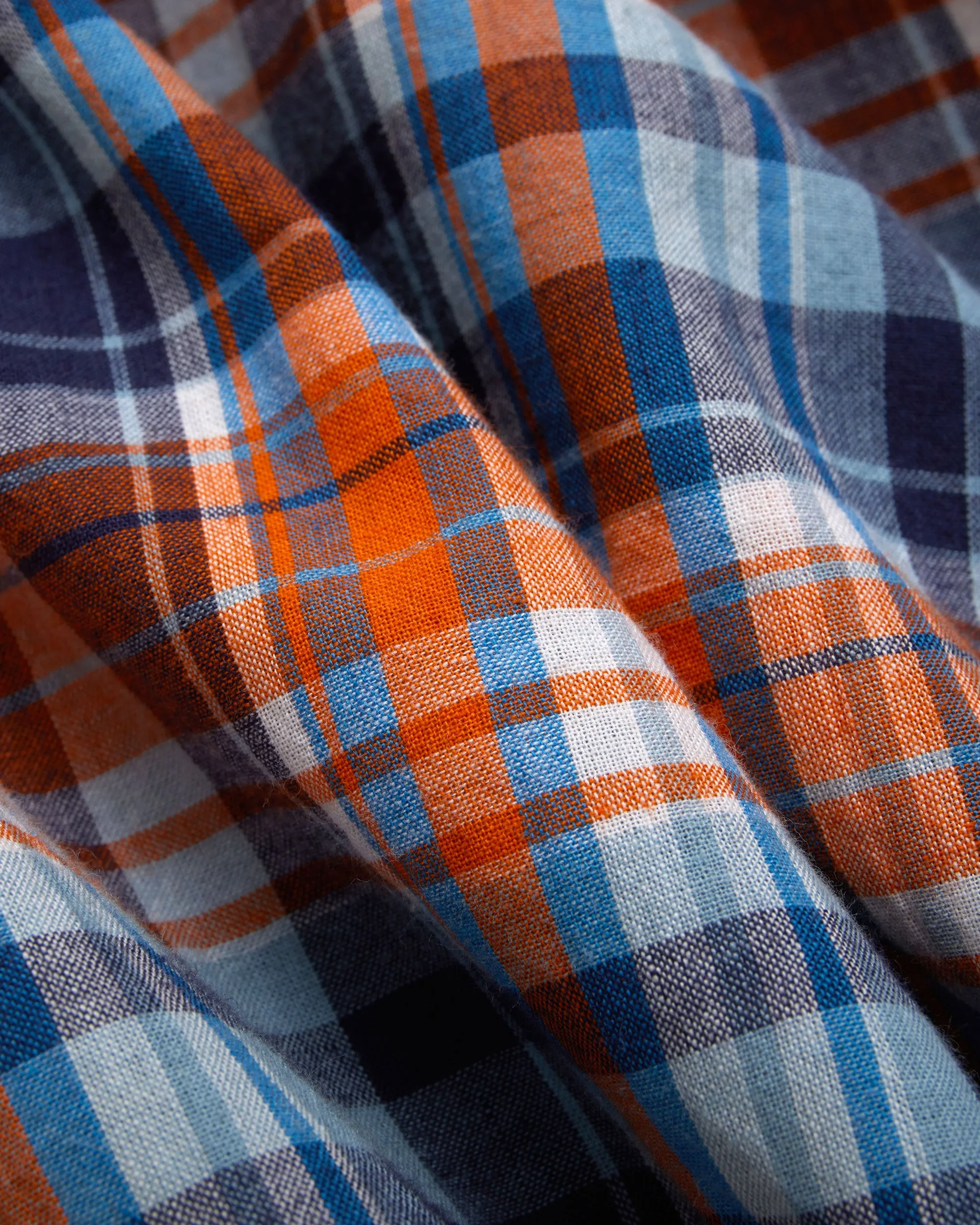 MADRAS LONG SLEEVE SHIRT - BLUE/ORANGE/WHITE