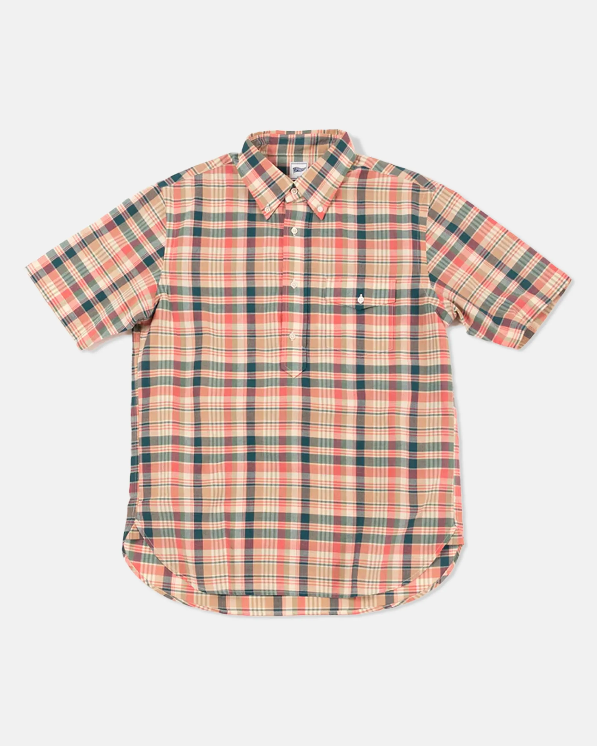 MADRAS POPOVER - PINK/GREEN/TAN