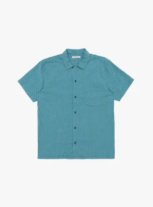 Malick Shirt Lyocell Blue/Green