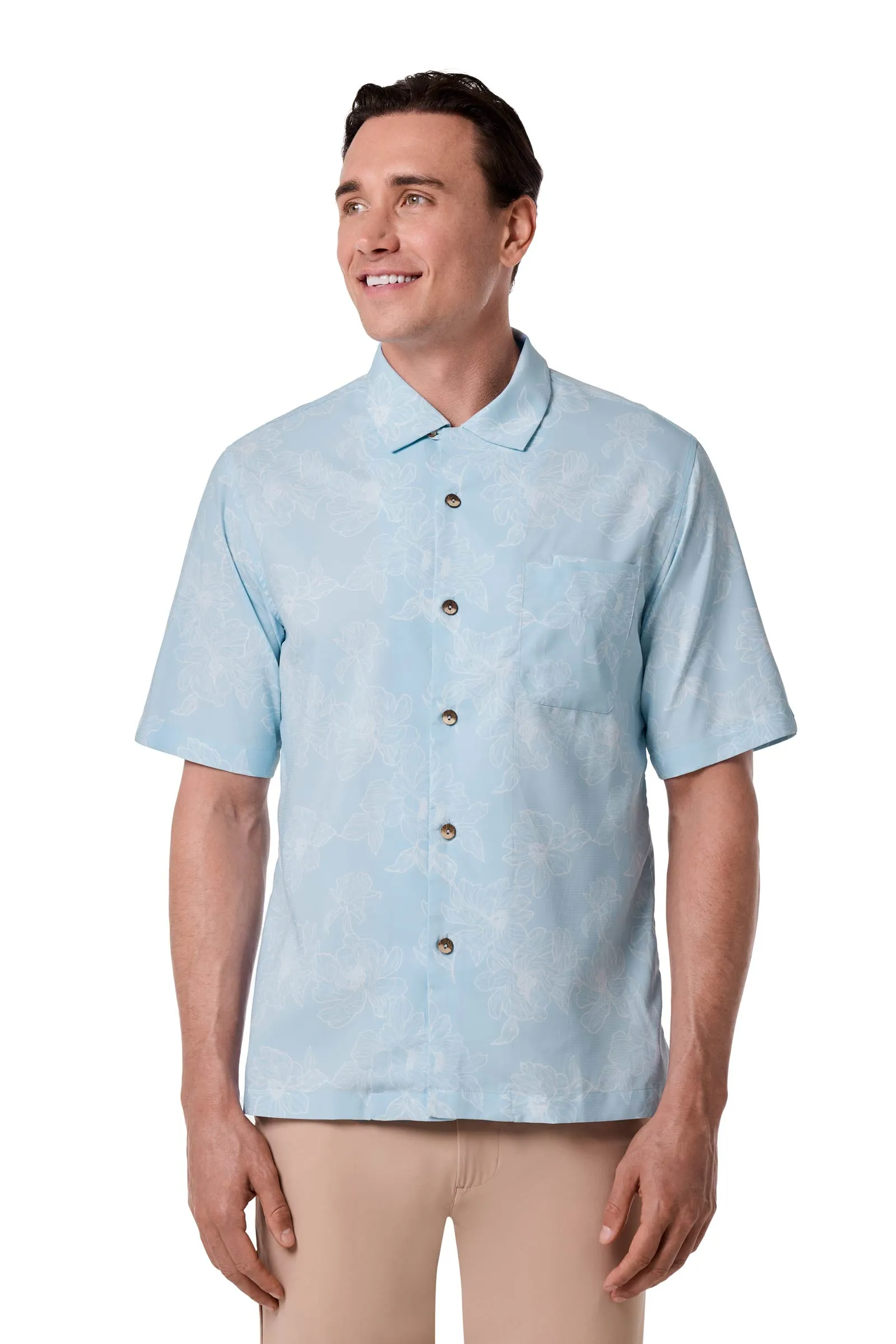 Men's Safari Camp Shirt | Skyride Perfect Peony