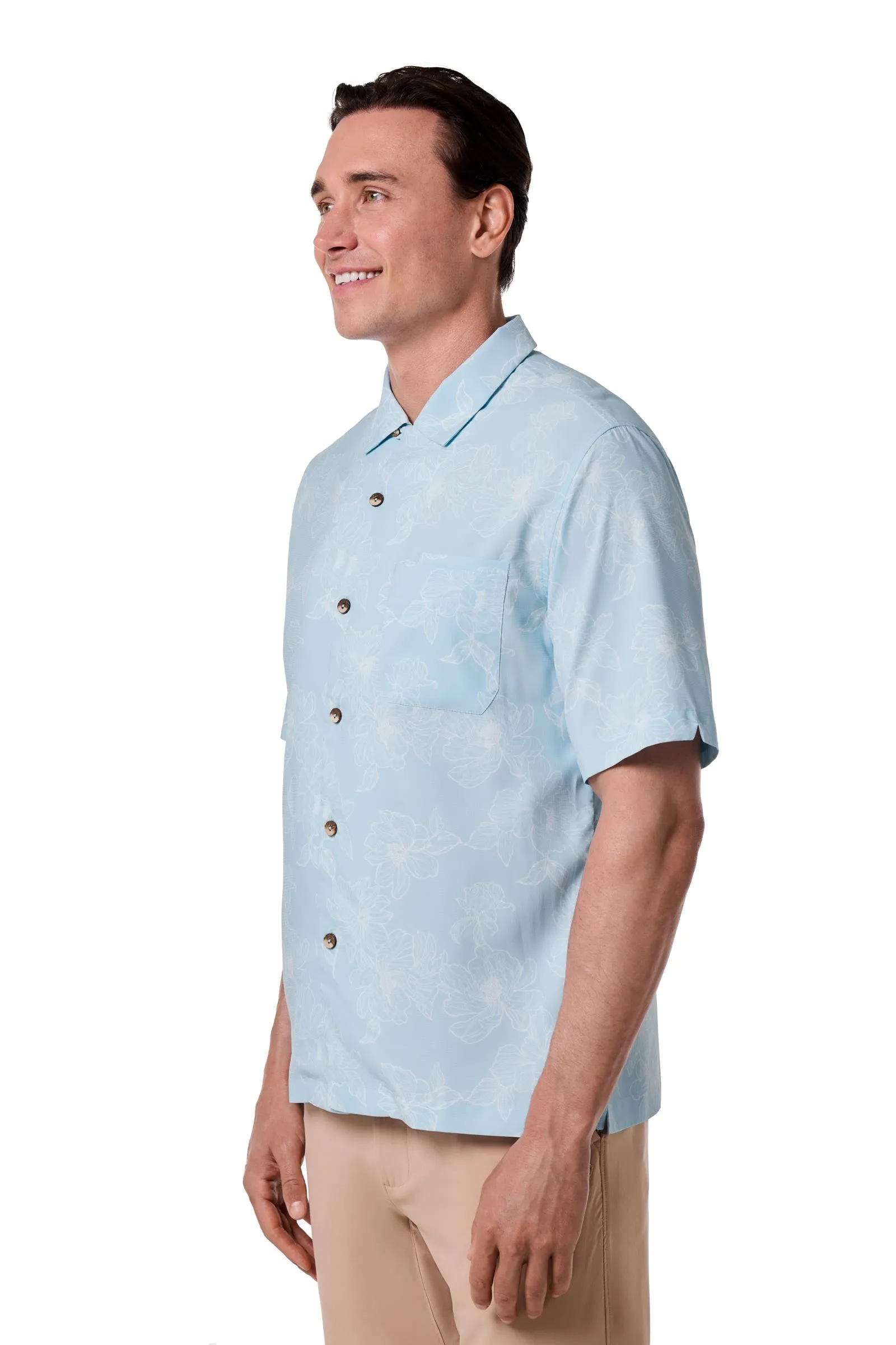 Men's Safari Camp Shirt | Skyride Perfect Peony