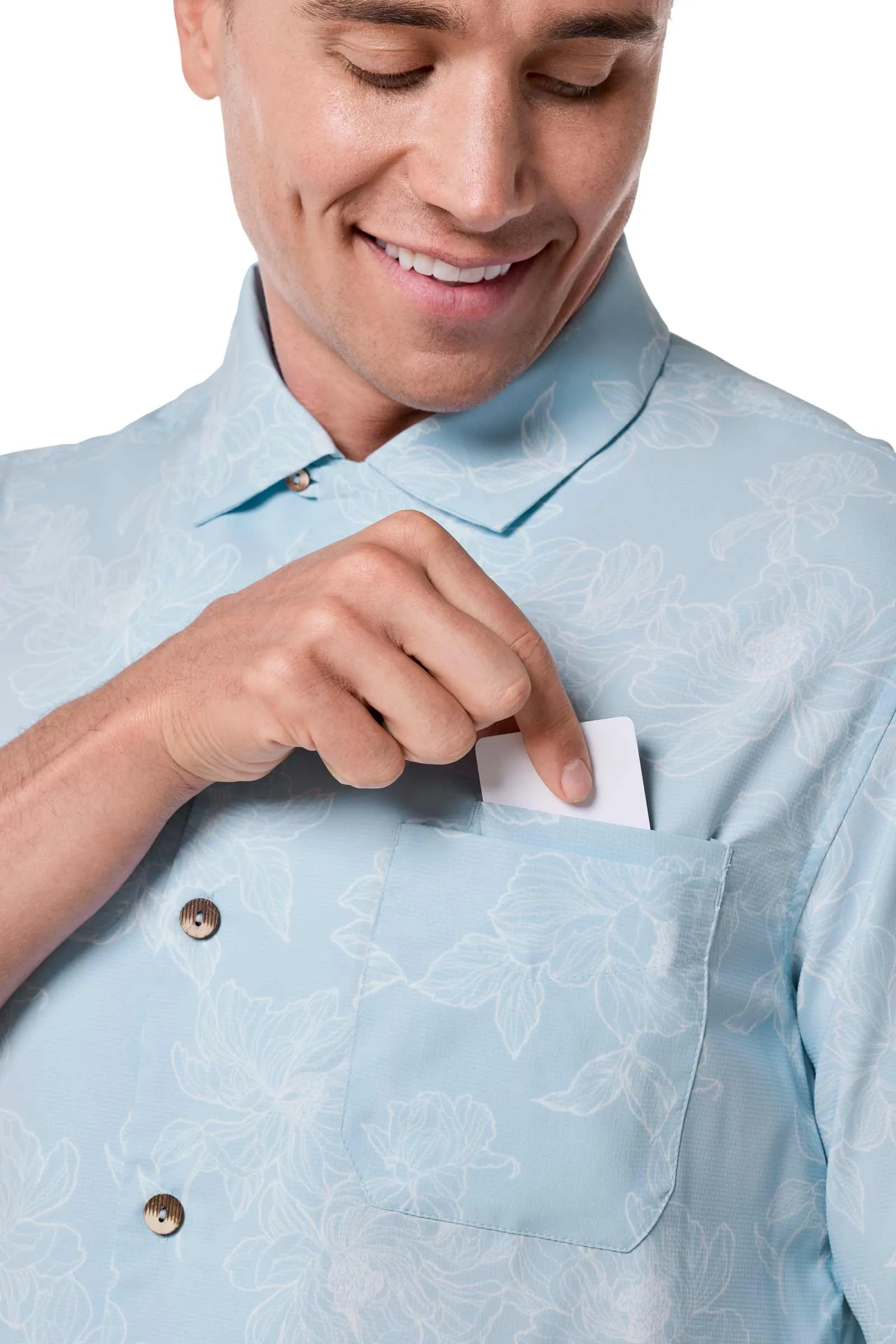 Men's Safari Camp Shirt | Skyride Perfect Peony