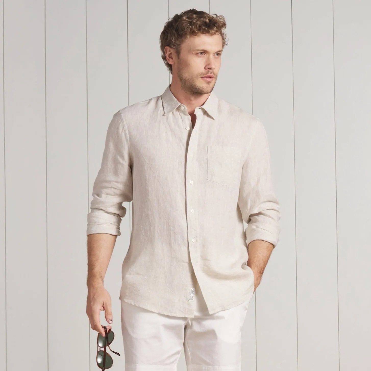 Nantucket Yarn Dyed Linen Shirt - Natural