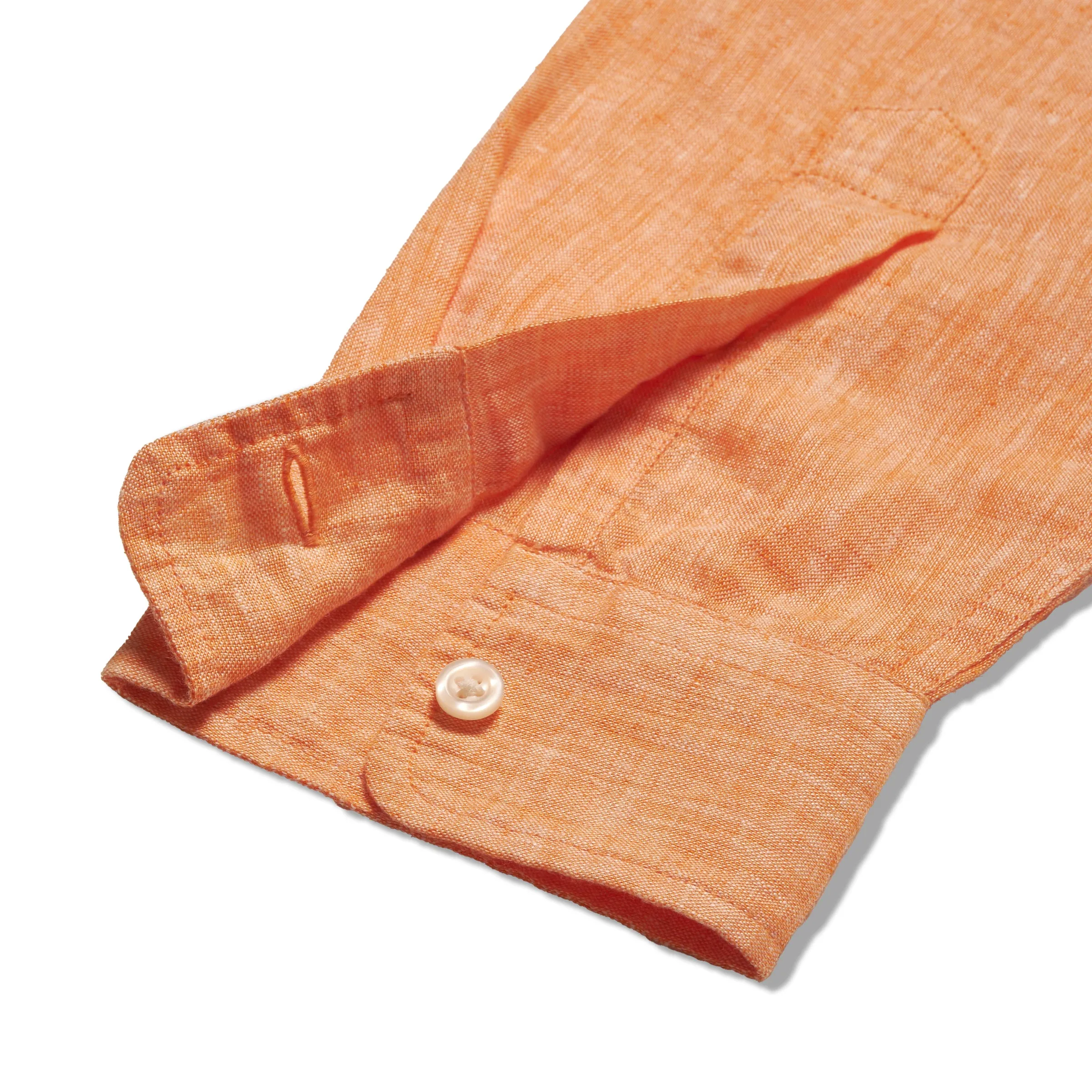 Nantucket Yarn Dyed Linen Shirt - Orange