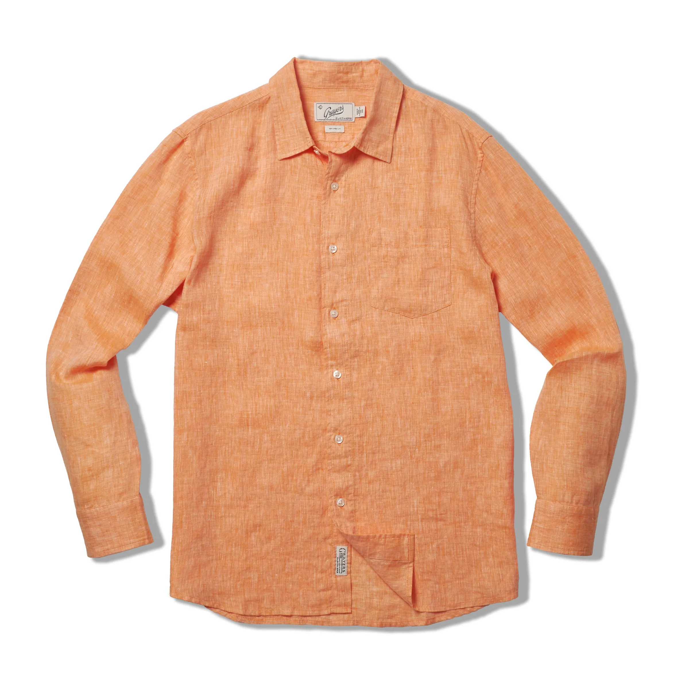 Nantucket Yarn Dyed Linen Shirt - Orange