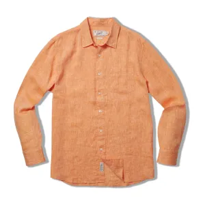 Nantucket Yarn Dyed Linen Shirt - Orange
