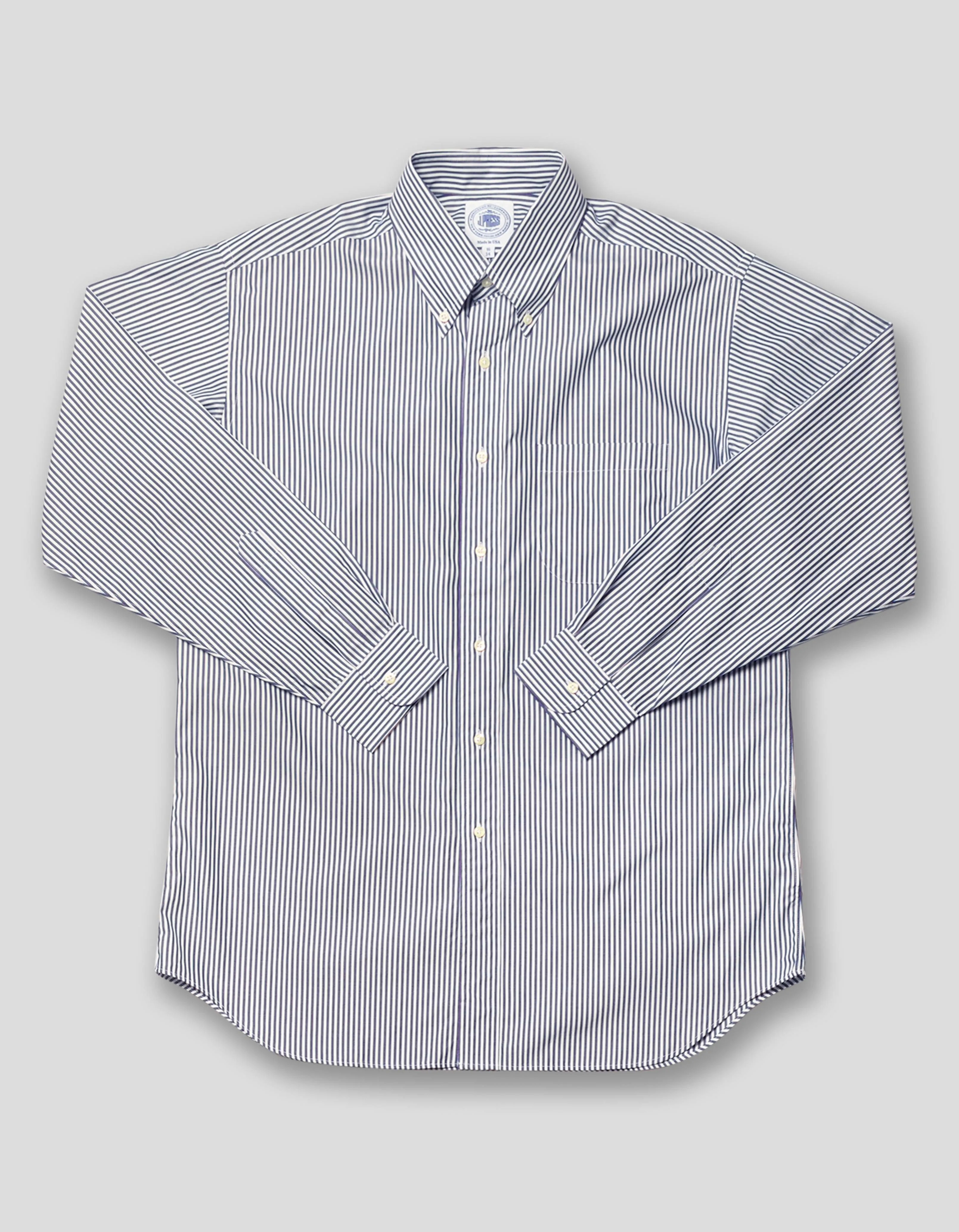NAVY BENGAL STRIPE DRESS SHIRT