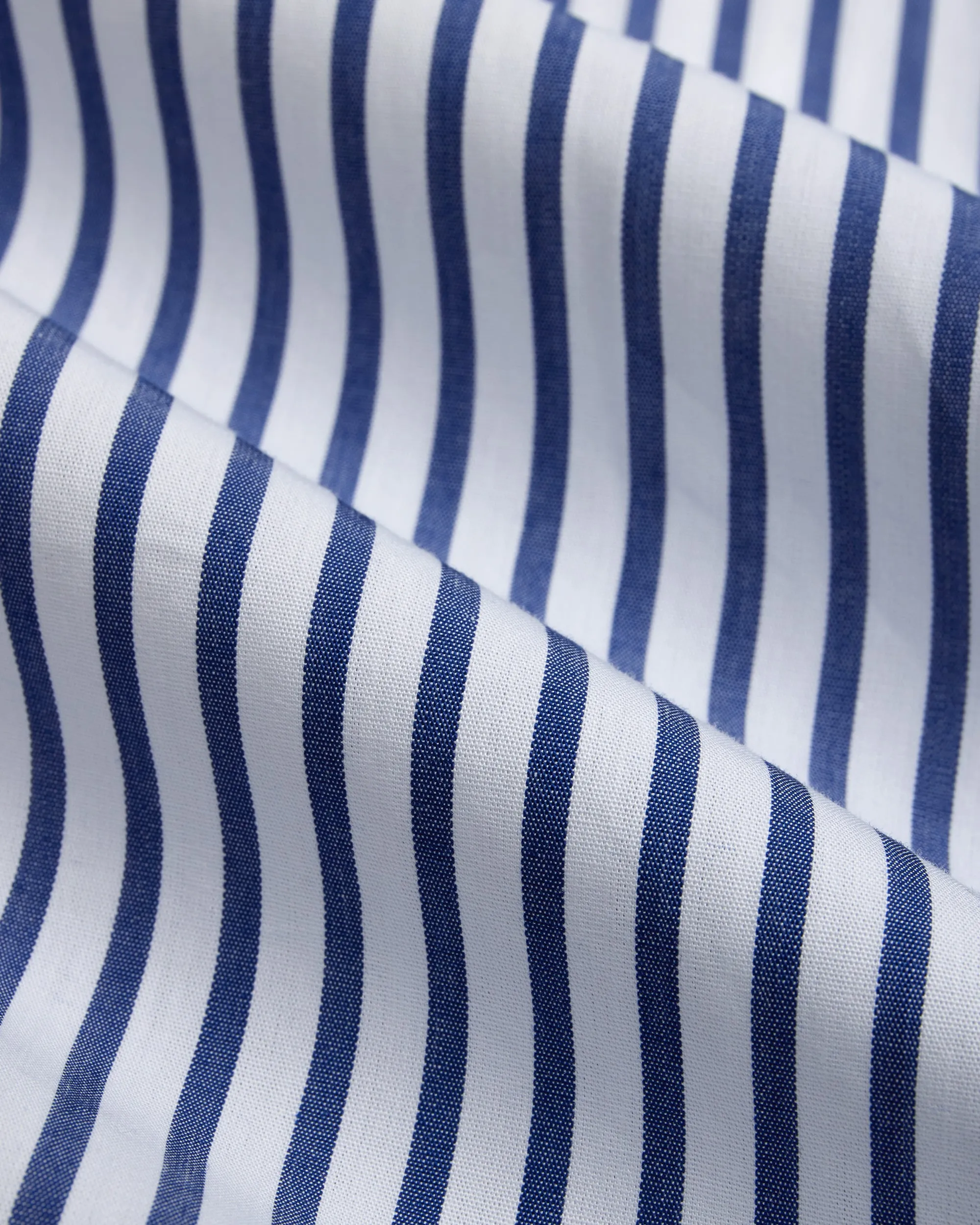NAVY BUTCHER STRIPE DRESS SHIRT