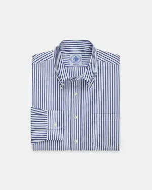 NAVY BUTCHER STRIPE DRESS SHIRT