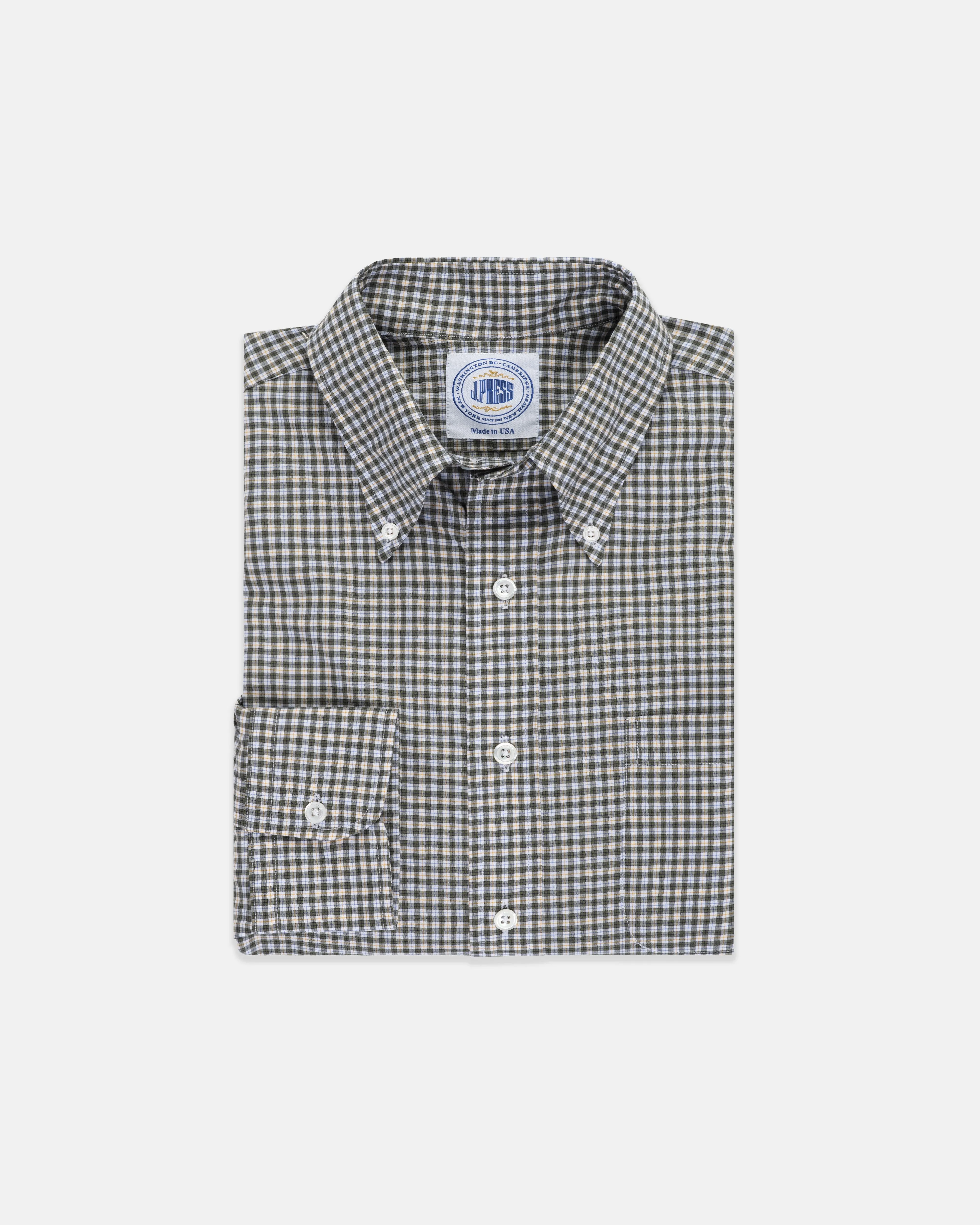 NAVY/BLUE/ORANGE CHECK SHIRT
