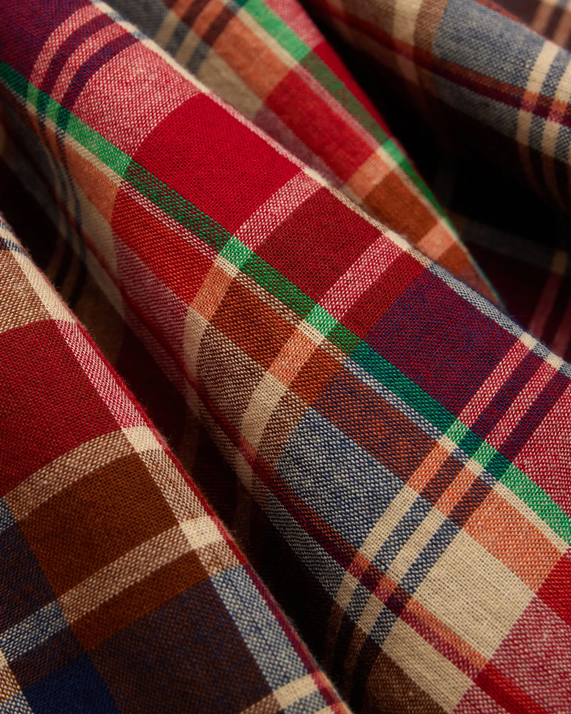 NAVY/RED/YELLOW MADRAS SHIRT