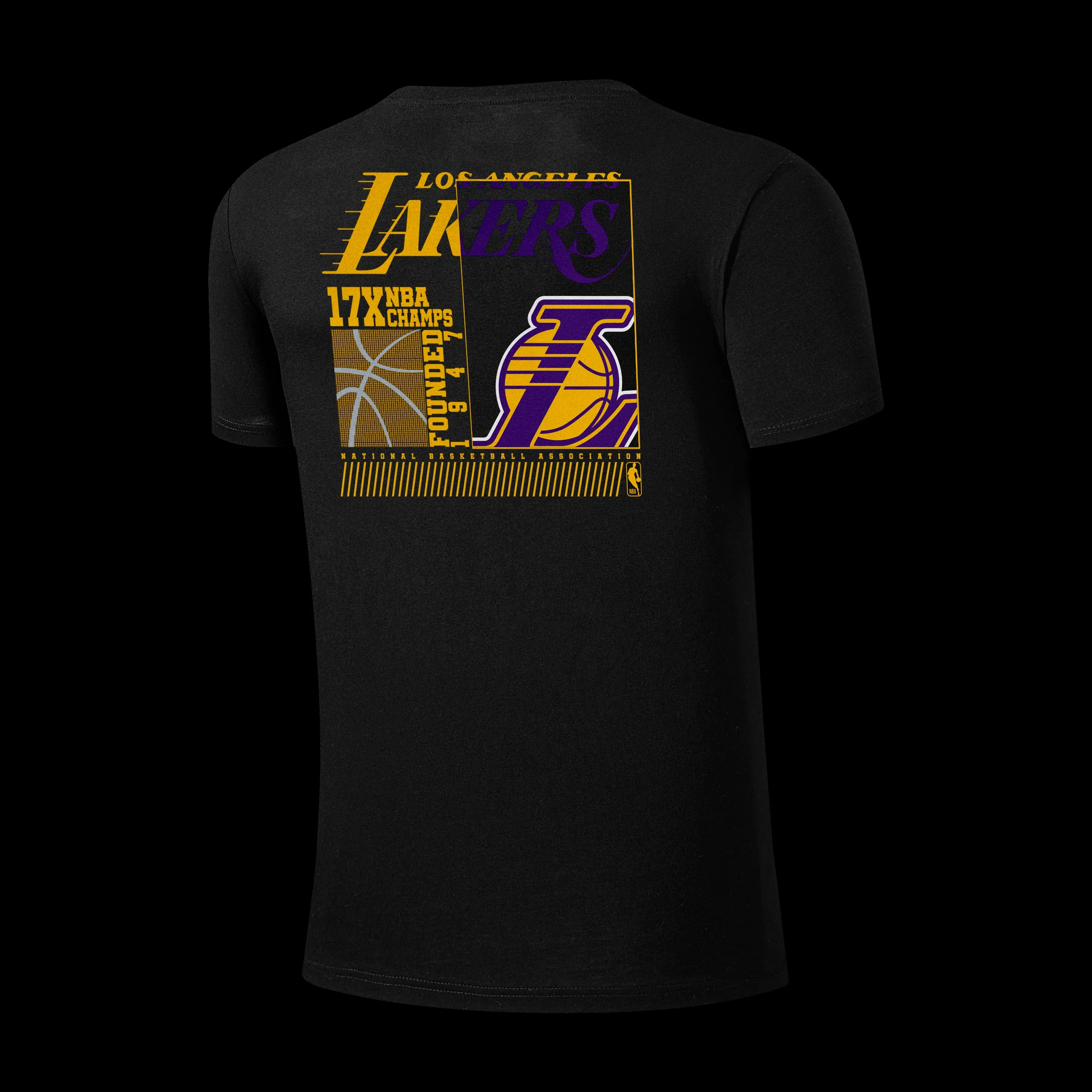 NBA Distressed Front Print Regular Fit T-Shirt - Los Angeles Lakers