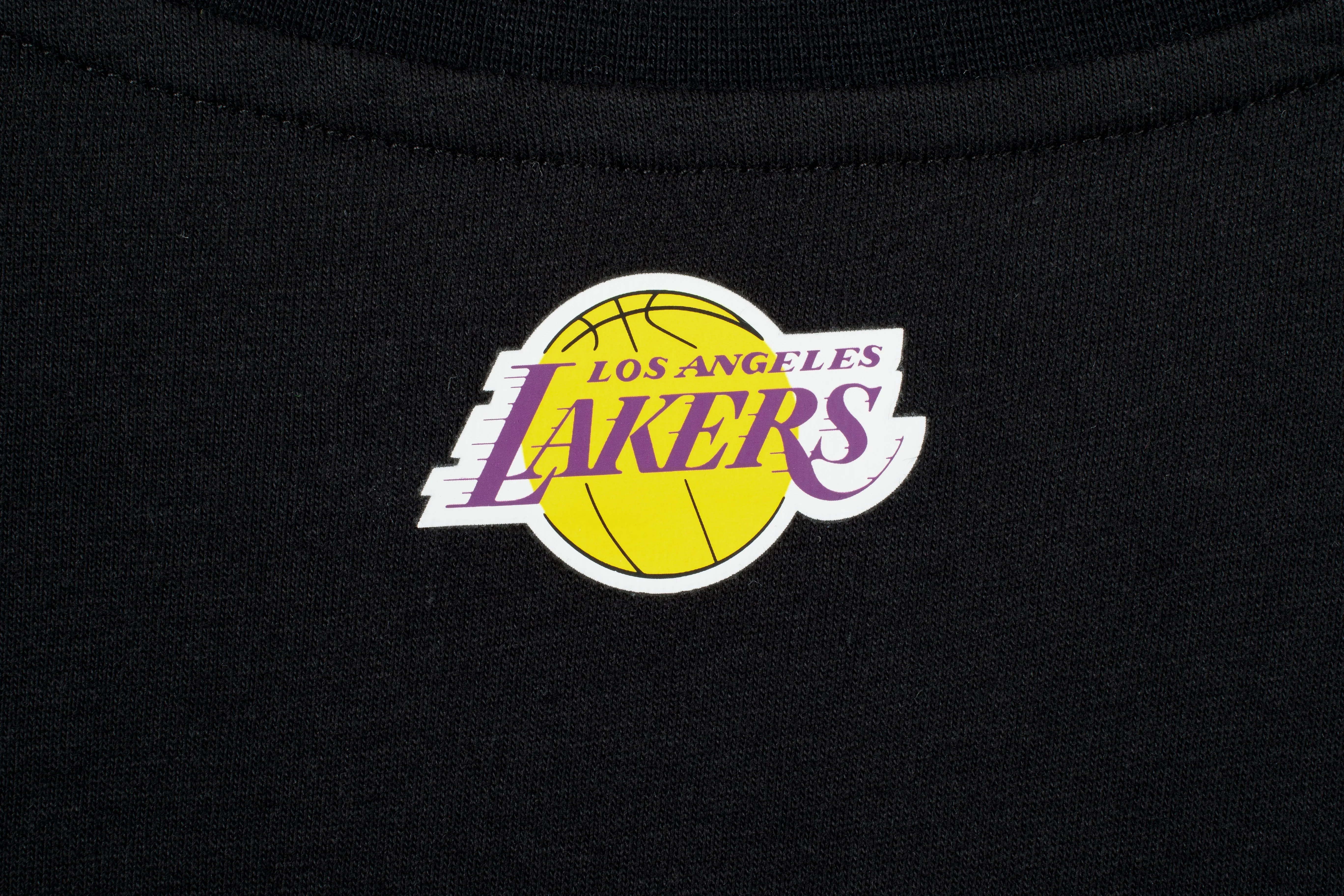 NBA Team Logo Print Regular Fit T-shirt - BLACK1. LAKERS
