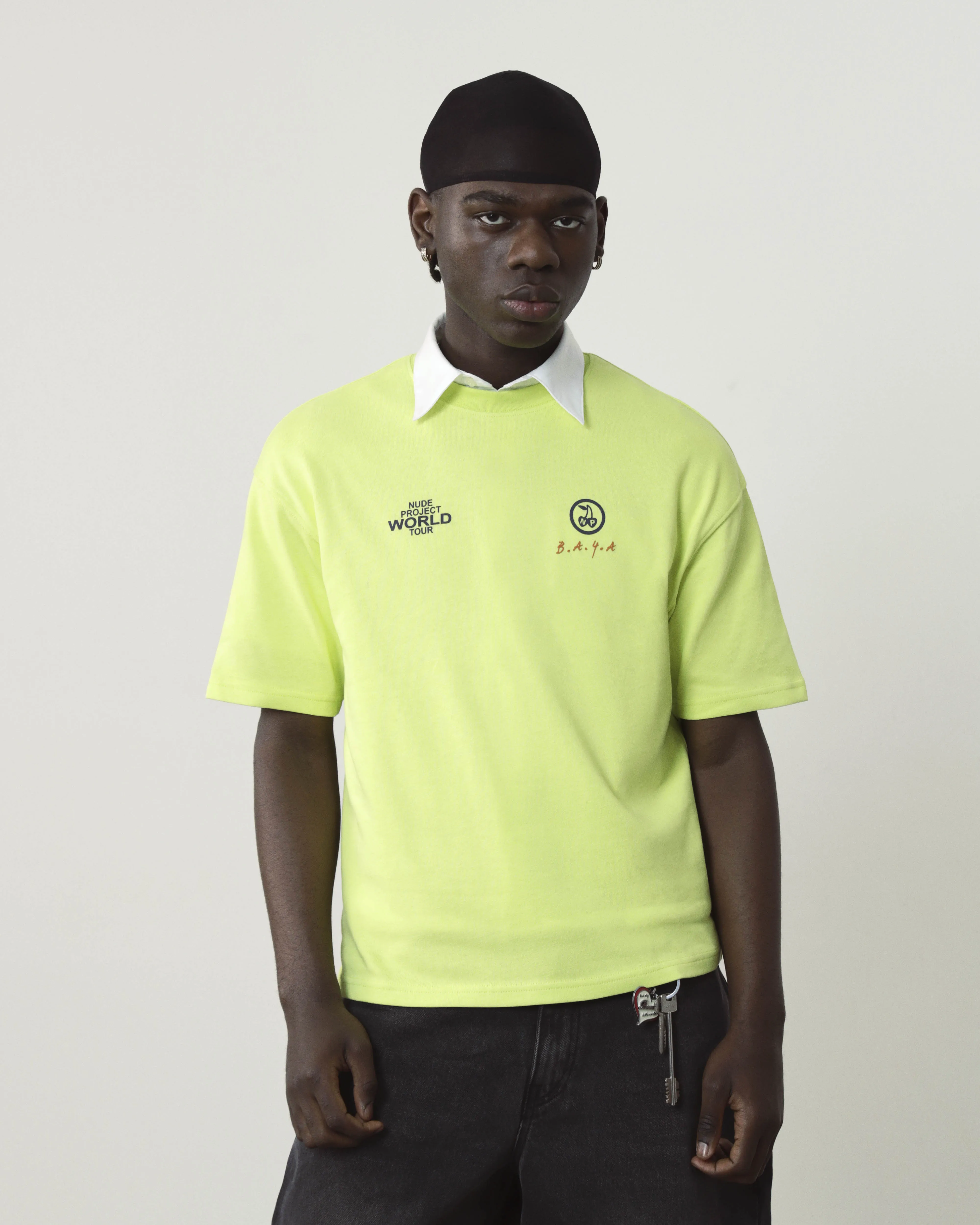 Nude Tour Tee Lime Green