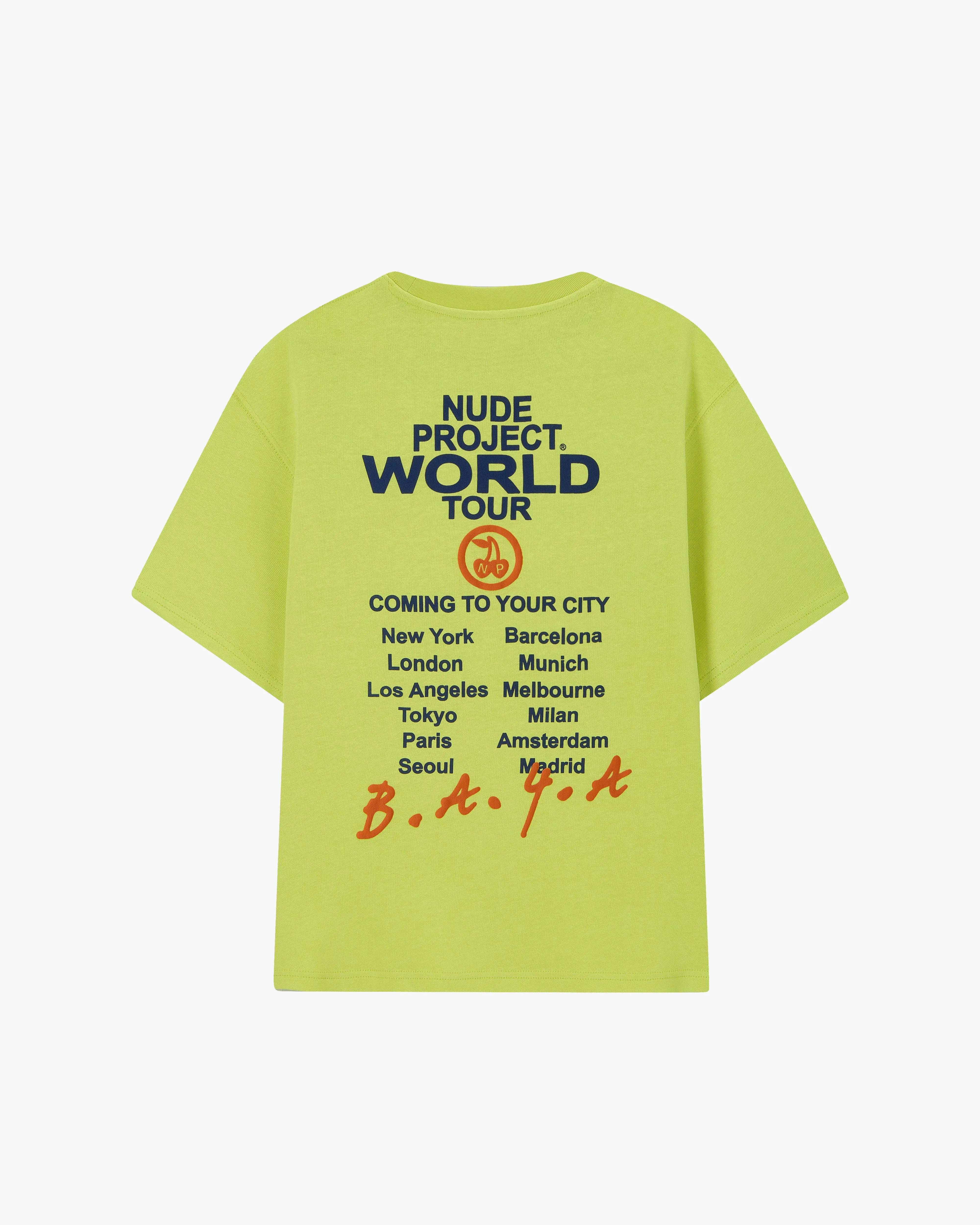 Nude Tour Tee Lime Green