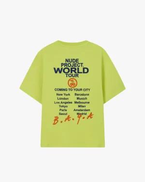 Nude Tour Tee Lime Green