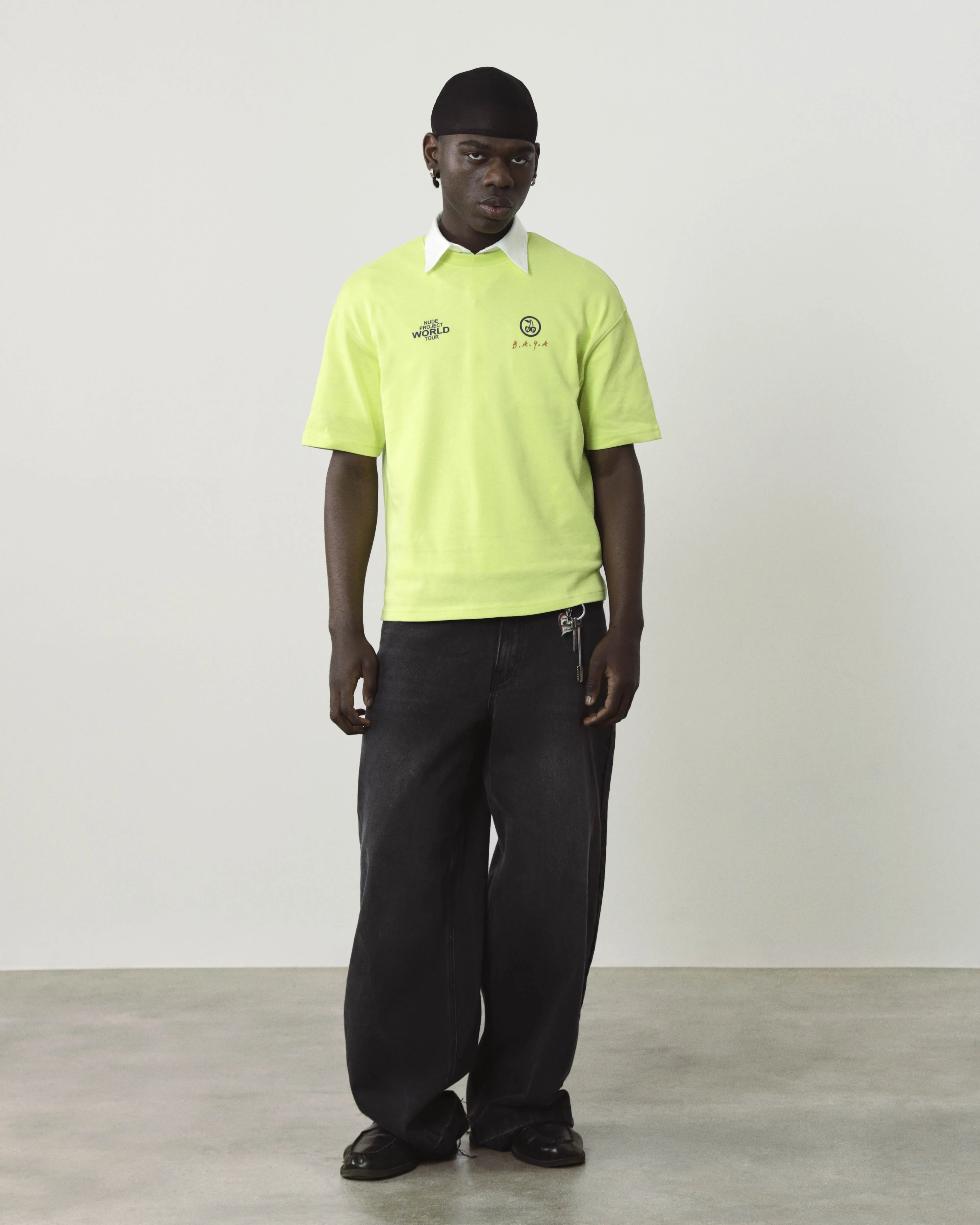 Nude Tour Tee Lime Green