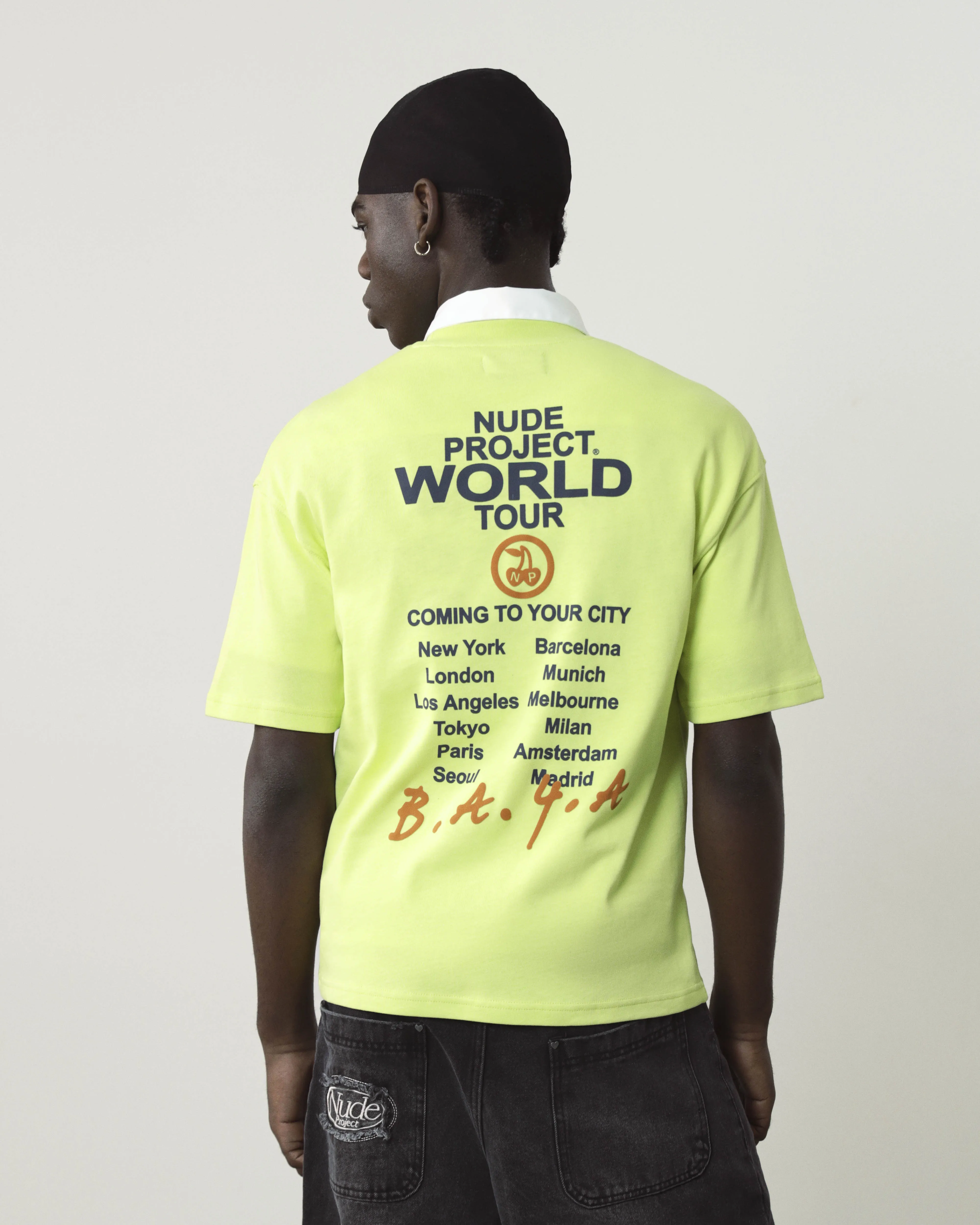 Nude Tour Tee Lime Green