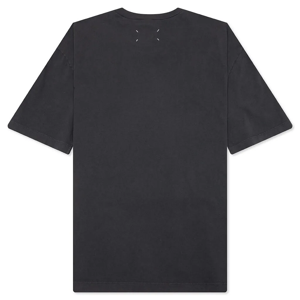 Number Logo Cotton T-Shirt - Washed Black