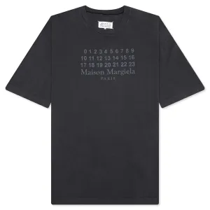 Number Logo Cotton T-Shirt - Washed Black
