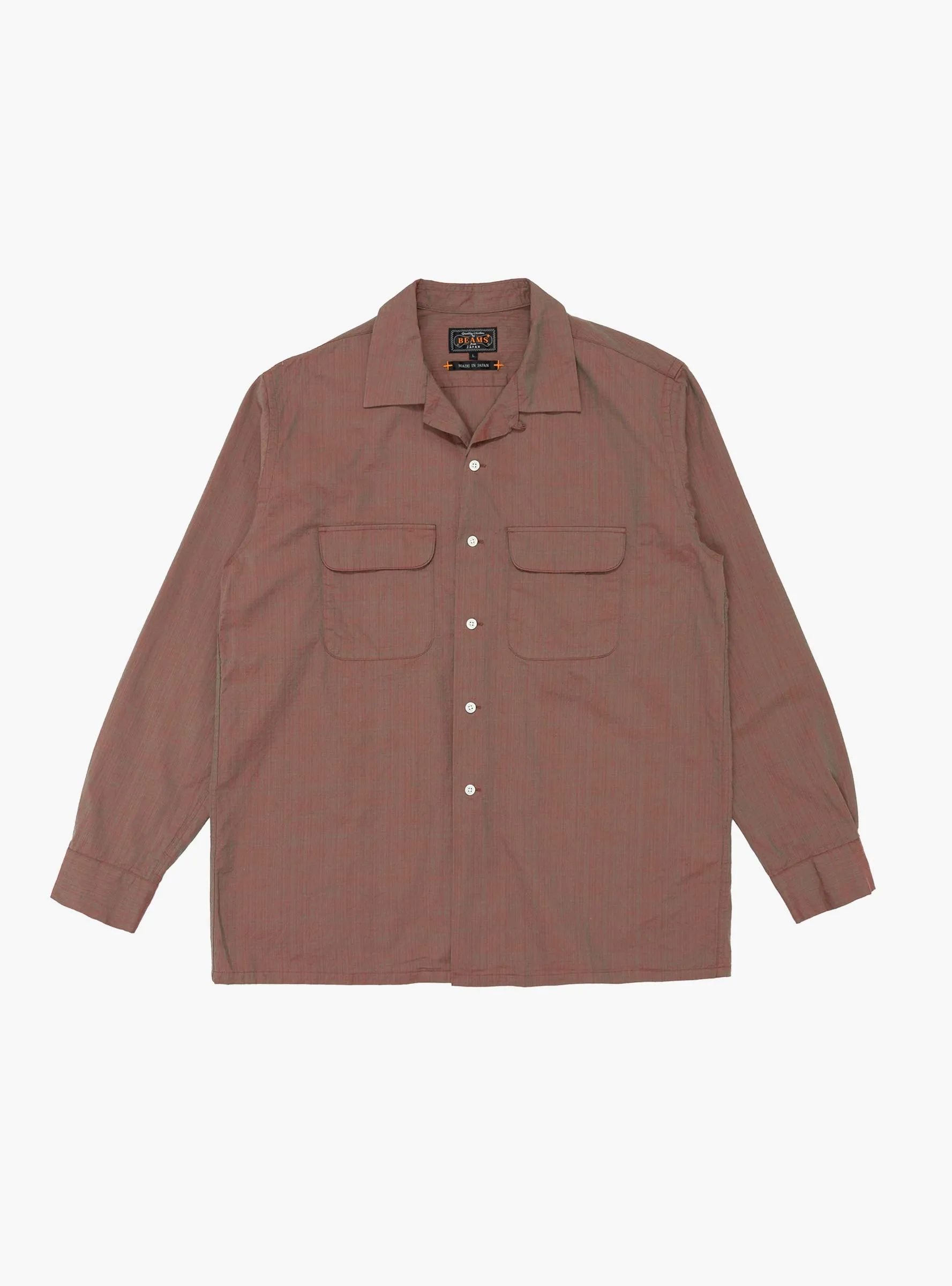 Open Collar Shirt Slab Chambray Red