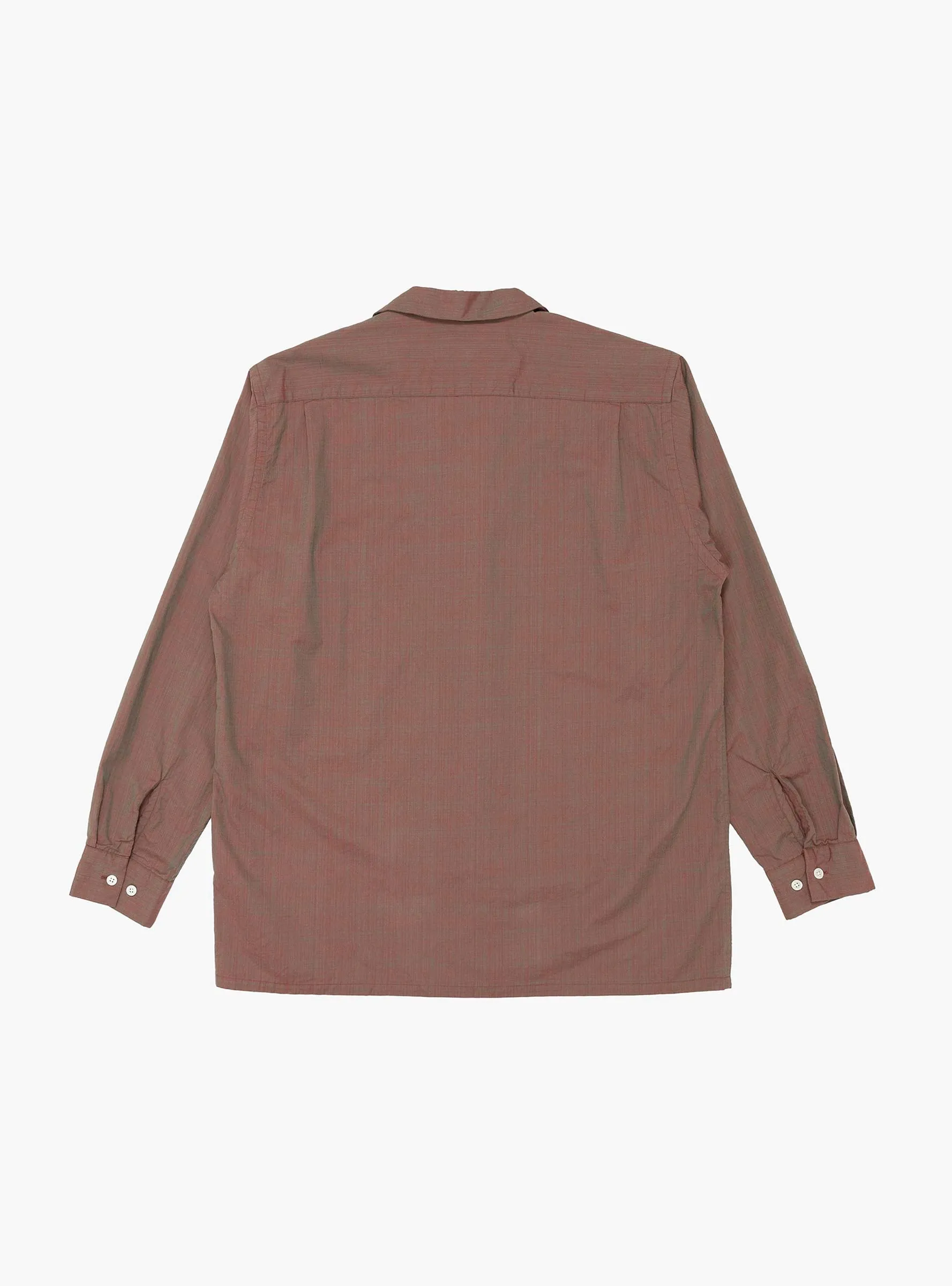 Open Collar Shirt Slab Chambray Red