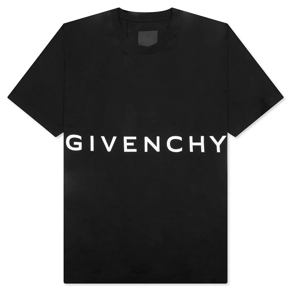 Oversized Fit Reverse Logo T-shirt - Black