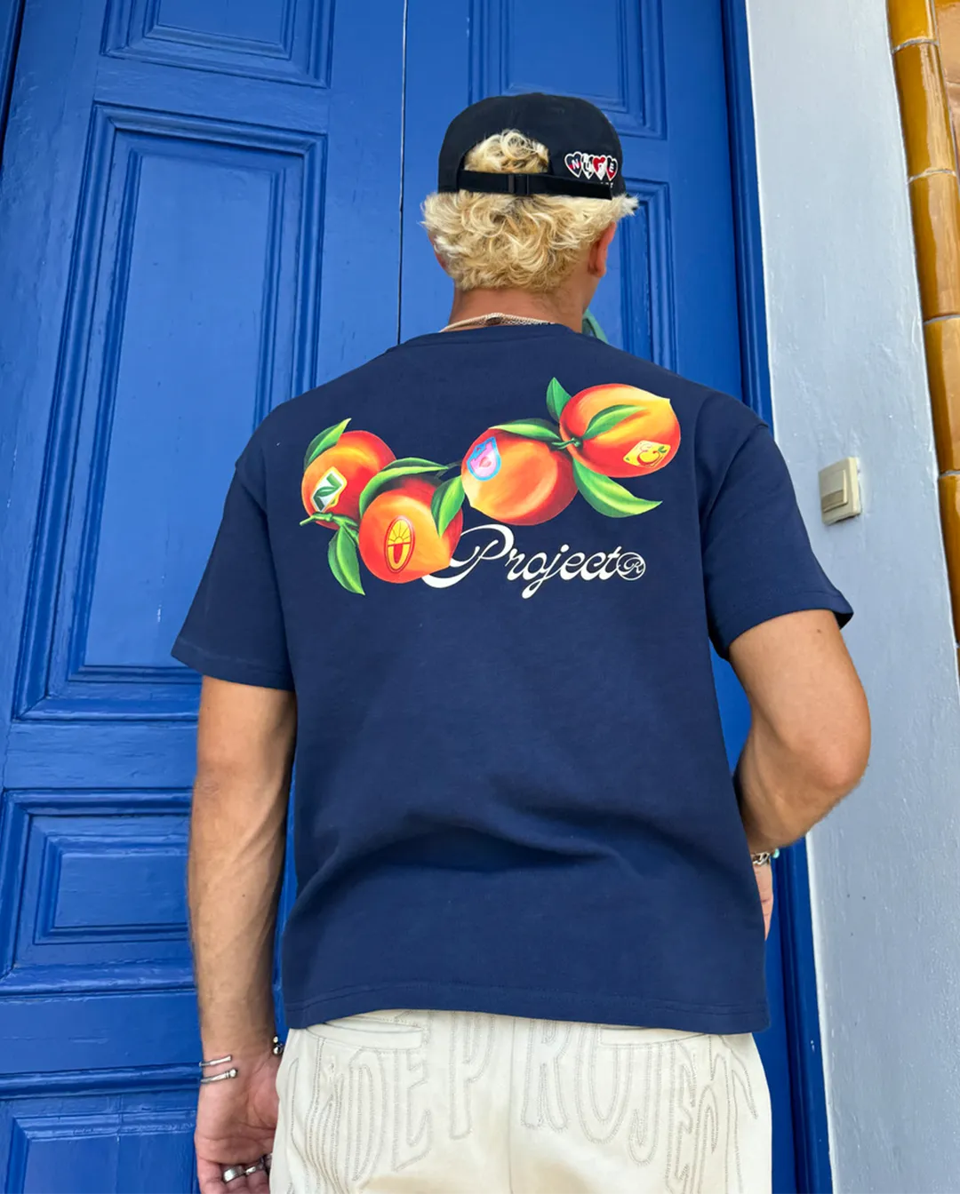 Peach Tee Navy