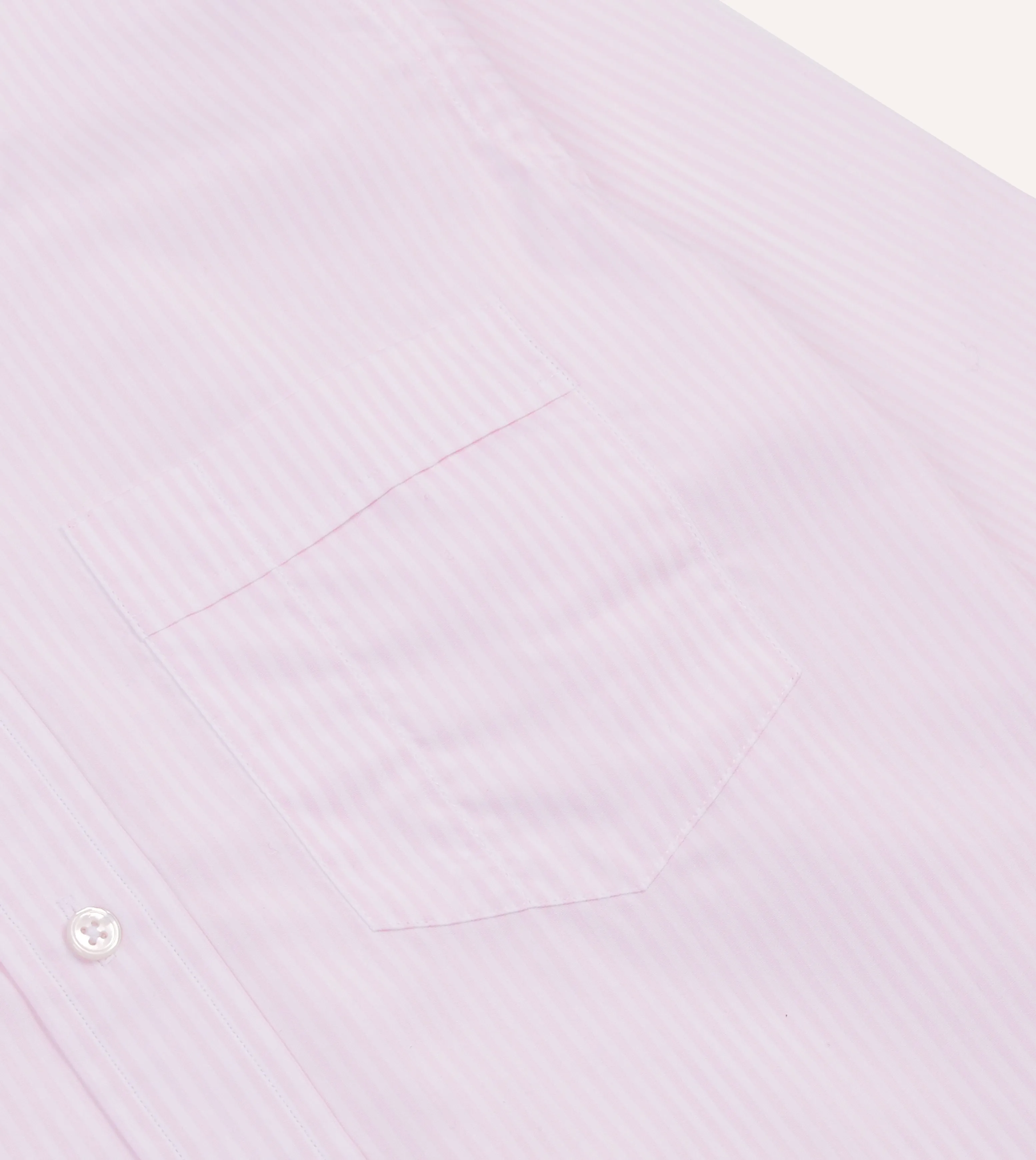 Pink Narrow Stripe Cotton Poplin Button-Down Shirt