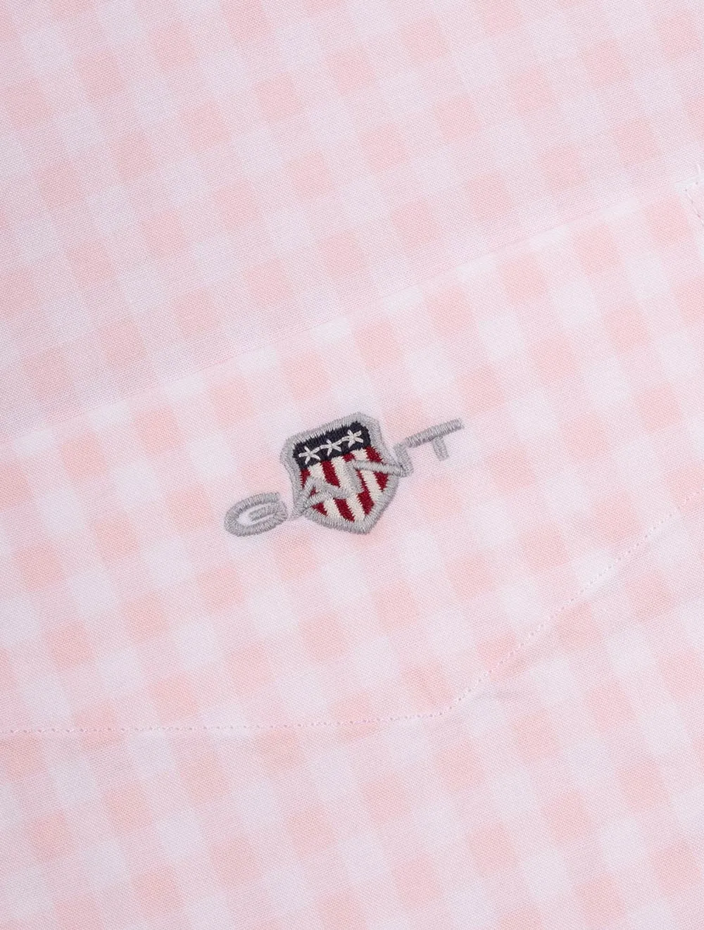 Poplin Gingham Short Sleeve Regular Shirt Light Pink