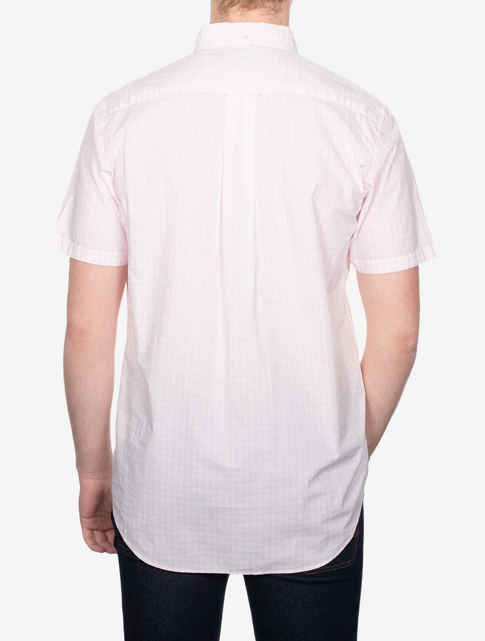 Poplin Gingham Short Sleeve Regular Shirt Light Pink