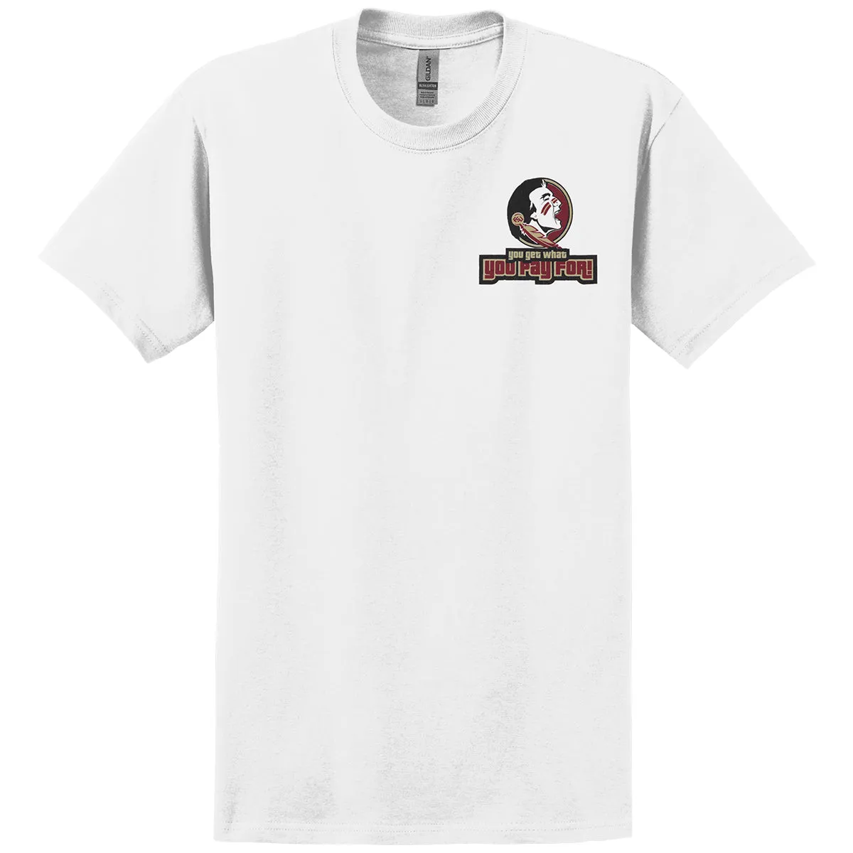 Ragz Men's Florida State You Get What You Pay For Design Short Sleeve T-shirt - White