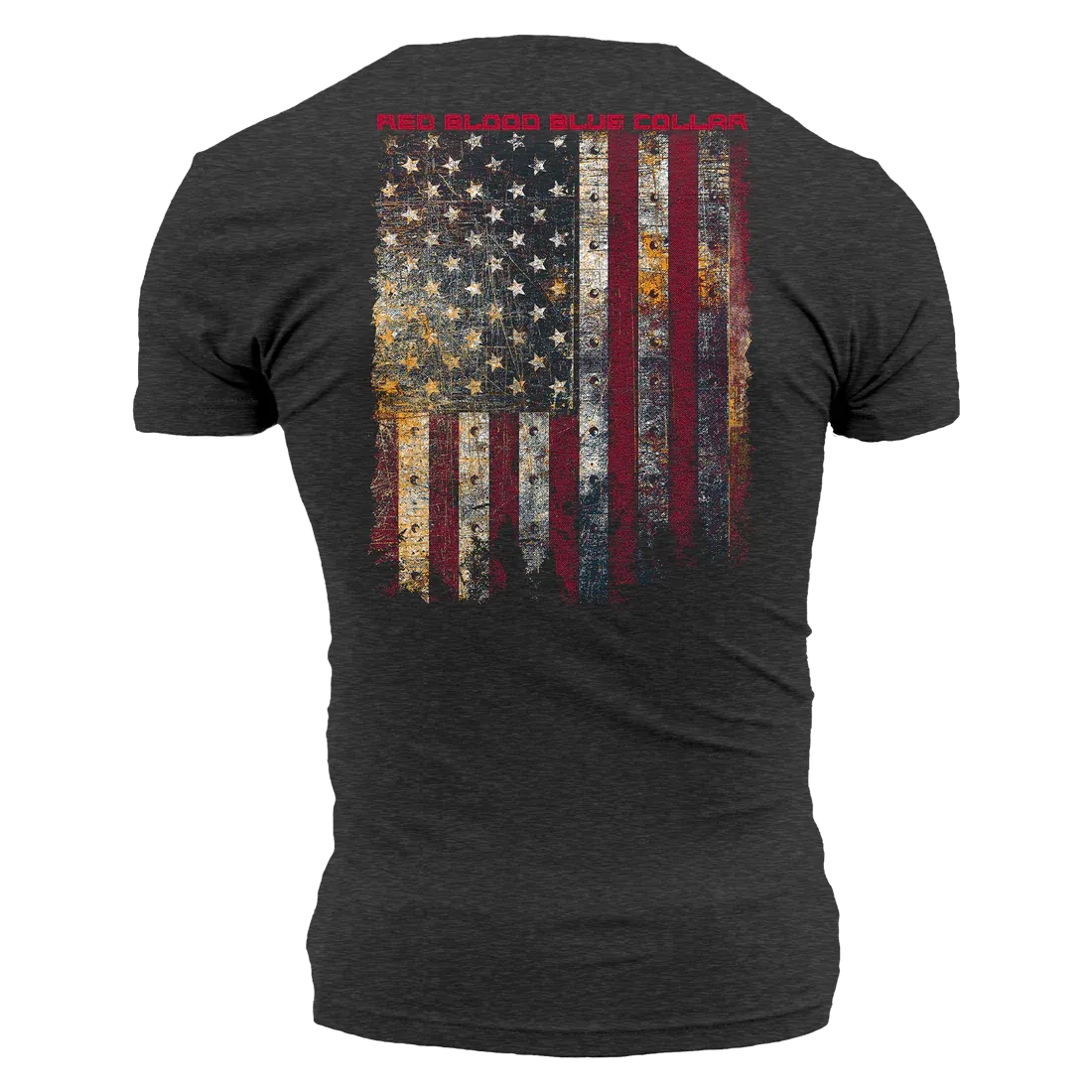 Red Blood Blue Collar Tee - Charcoal