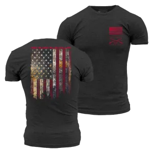 Red Blood Blue Collar Tee - Charcoal