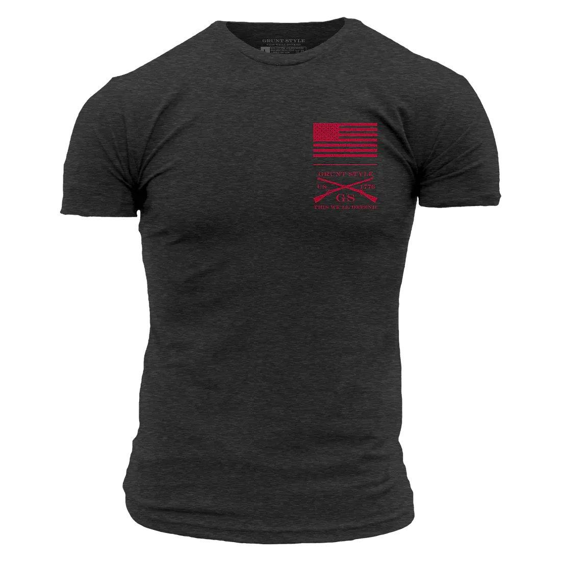 Red Blood Blue Collar Tee - Charcoal