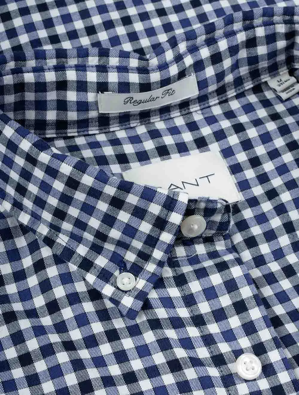Regular Light Twill Gingham Shirt Sailor Navy