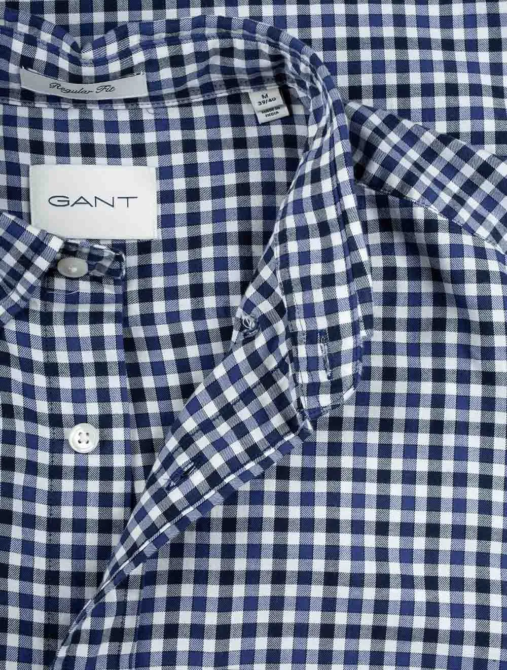Regular Light Twill Gingham Shirt Sailor Navy