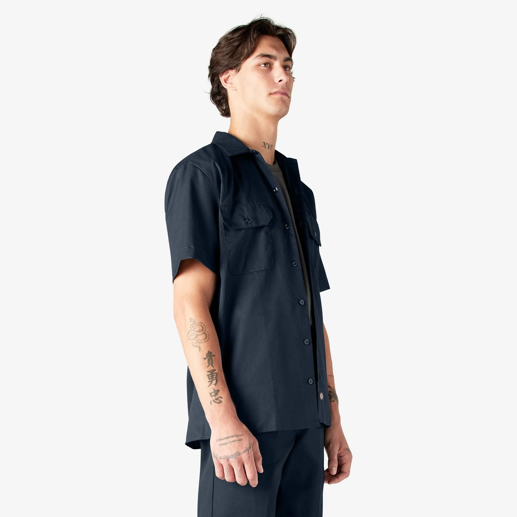 Short Sleeve Work Shirt, Dark Navy