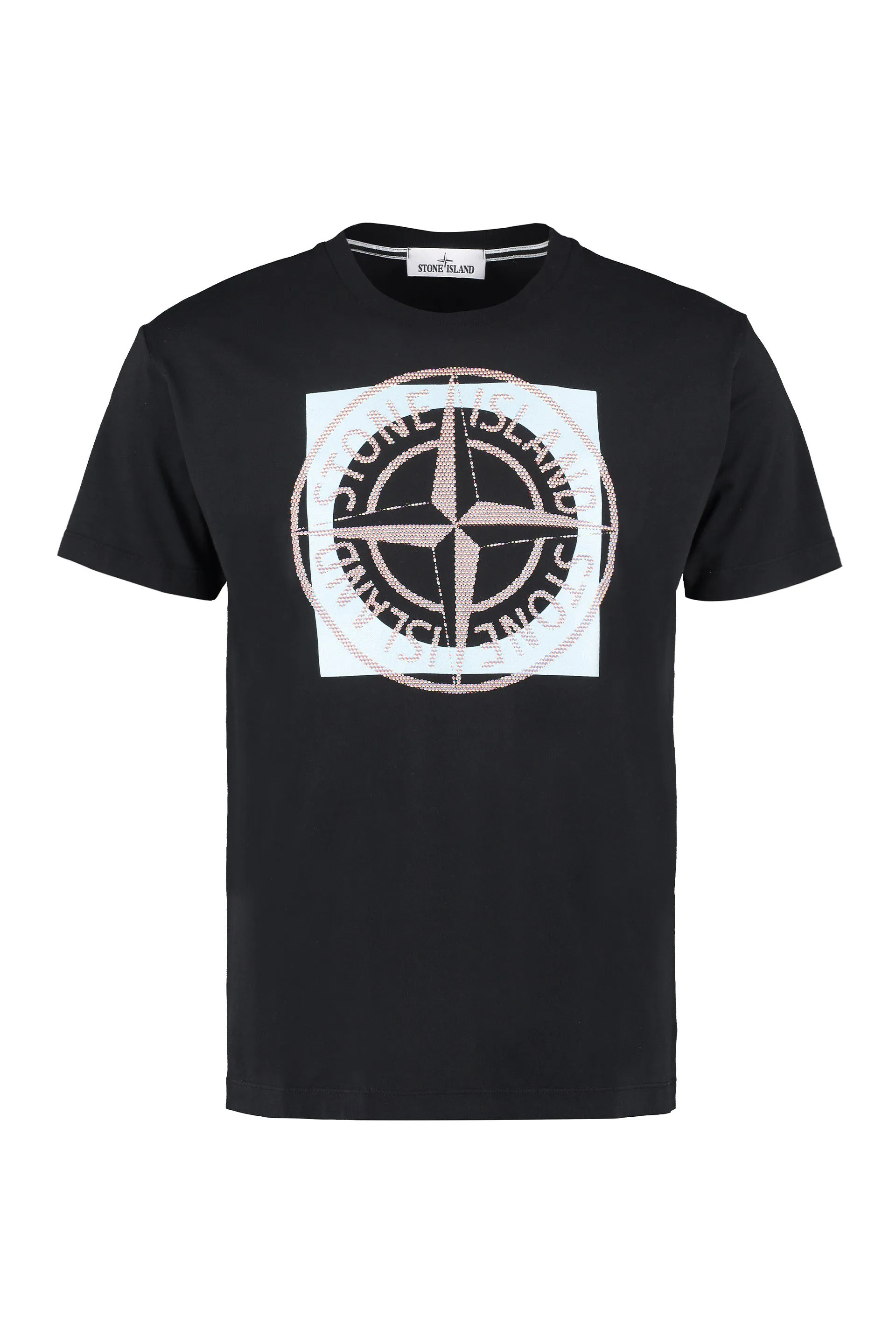 Stone Island Logo Printed Crewneck T-Shirt
