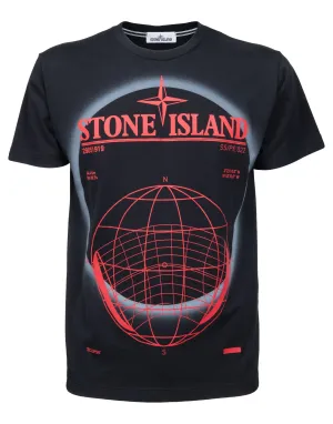 Stone Island Logo Printed Crewneck T-Shirt