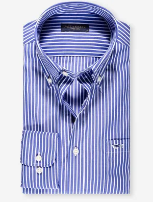 Stripe Button Down Shirt Blue