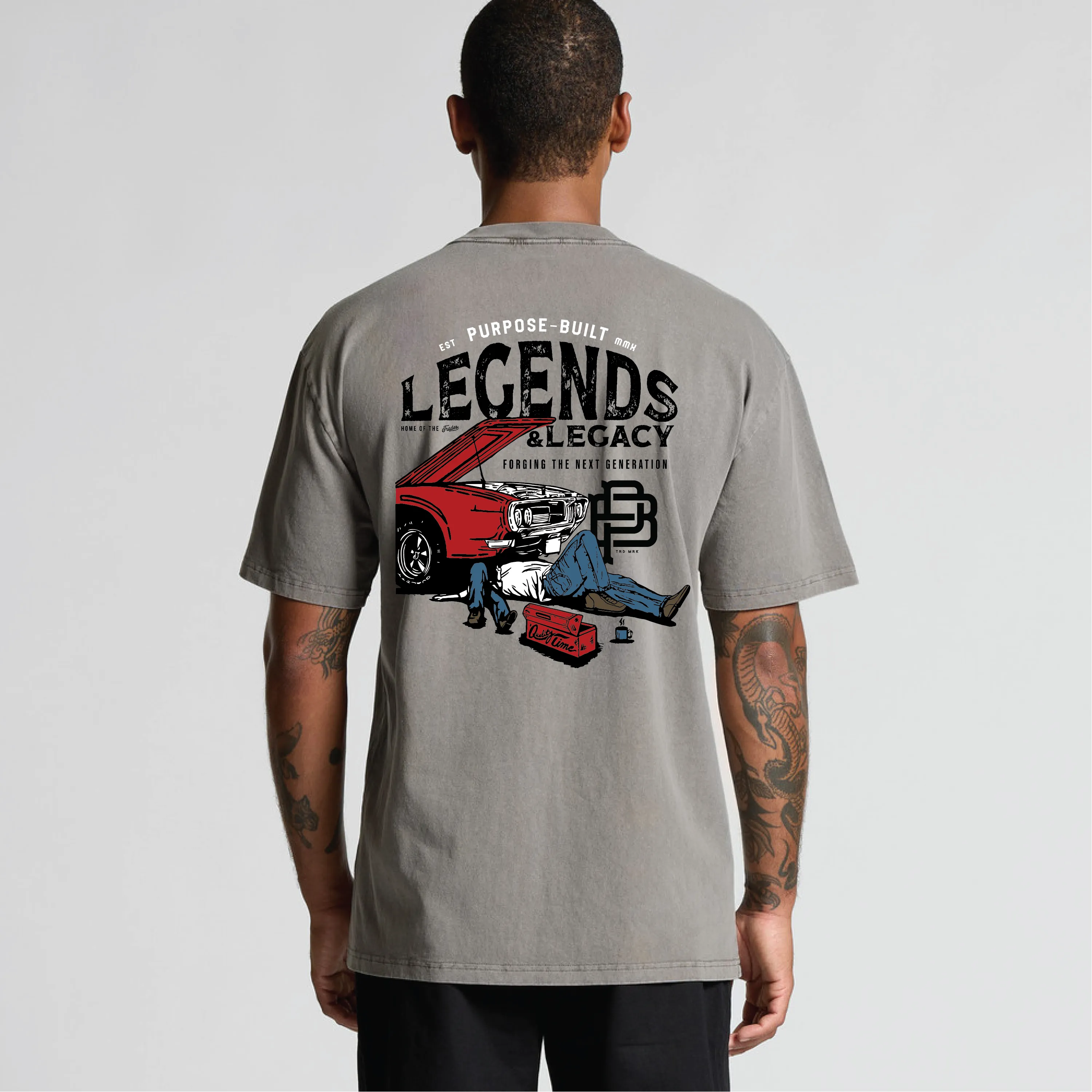 The Legend & the Legacy Tee, Heavy Faded Grey