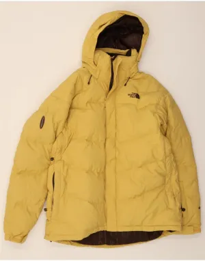 THE NORTH FACE Mens Hooded Padded Jacket UK 40 Large Yellow Nylon
