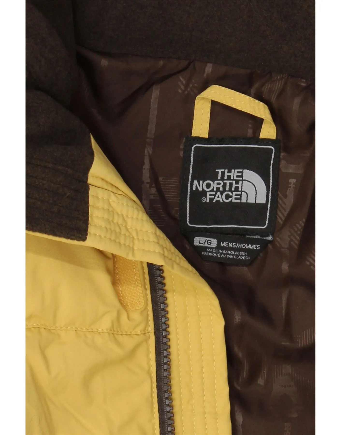 THE NORTH FACE Mens Hooded Padded Jacket UK 40 Large Yellow Nylon